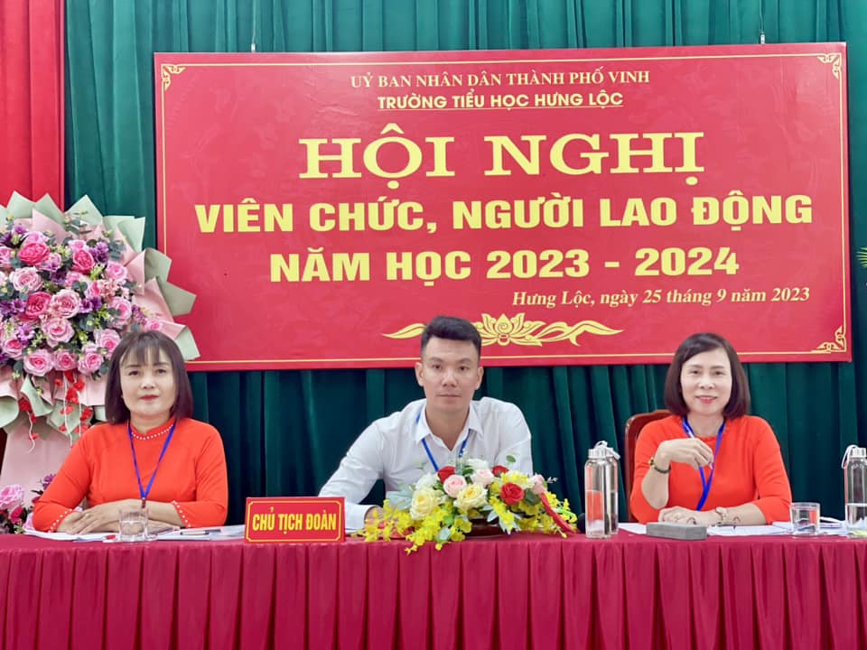 TRƯỜNG TIỂU HỌC HƯNG LỘC ĐÃ TIẾN HÀNH HỘI NGHỊ VIÊN CHỨC, NLĐ NĂM HỌC 2023 - 2024.